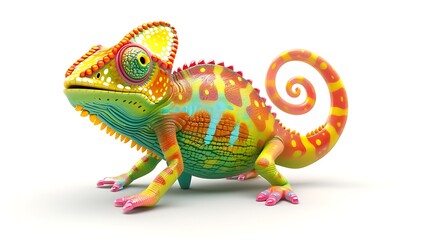 Obraz premium chameleon on a white background