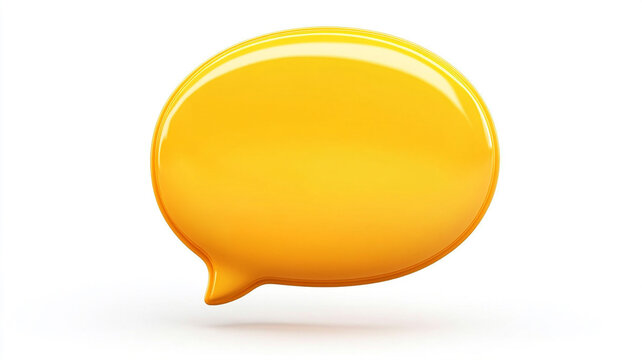 A cartoon yellow speech bubble isolated on a white background