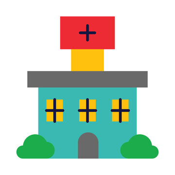 colorful hospital building icon clip art preview