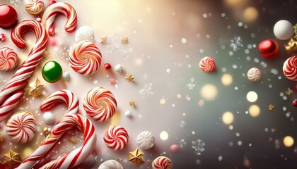 candy flying christmas background,copy text space