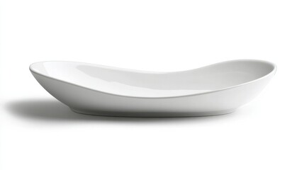 White plate with a smooth, modern design, isolated against a white background.