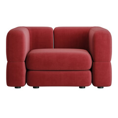 A red chair with a plush texture