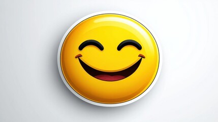 Fototapeta premium A cheerful smiley face emoji expressing happiness and positivity.