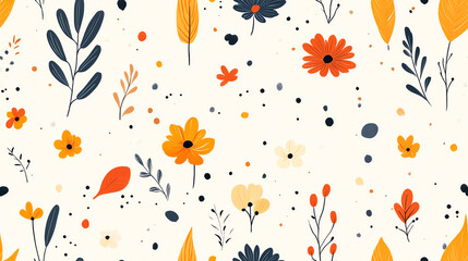 Delicate floral seamless pattern with orange blossoms
