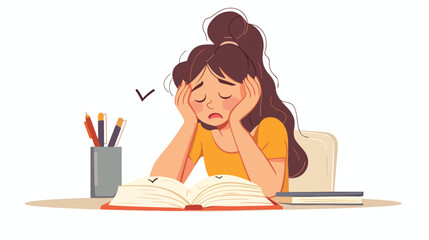Illustration of Failed Exam or Bad Test Results Vector, Concept of Learning Difficulty and Education Stress