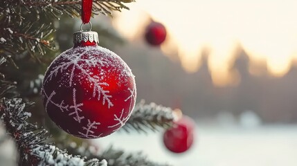 Festive holiday decorations winter wonderland nature photography christmas spirit close-up view seasonal joy