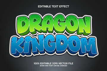 Dragon Kingdom cartoon Editable text Effect 3D Game Style