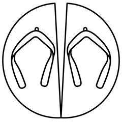 Sandal Flip Flop Circle 4 outline