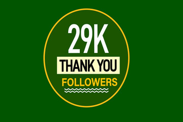 thank you 29k followers, vector, illustration, social, media, post,  subscribers, followers animation design, banner, premium, background
