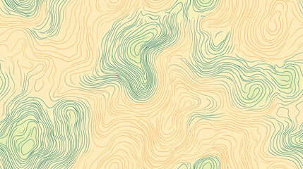 Fototapeta premium Topographic seamless pattern in mint green