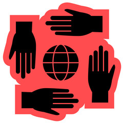 Obraz premium Non Goverment Organization Icon, NGO symbol