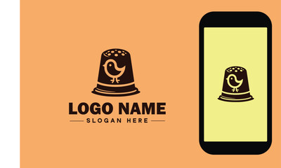 Thimble icon Finger shield Needle guard Needle shield flat logo sign symbol editable vector