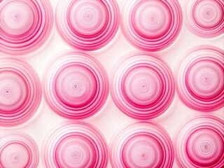 Long Exposure of Repeating Raster Pattern Featuring Pink Circles on a White Background for Abstract Art and Design Applications