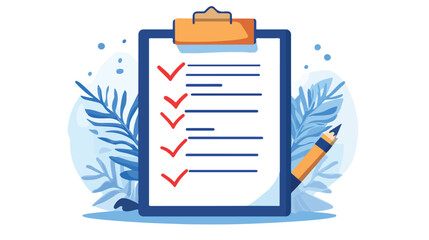 Professional Checklist Vector Illustration in Flat Cartoon Style
