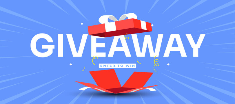 Giveaway social media contest vector template.