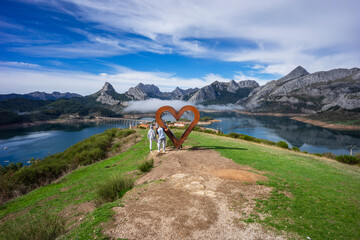 Alto de Valcayo viewpoint, Riaño, province of León, autonomous community of Castile and León,...