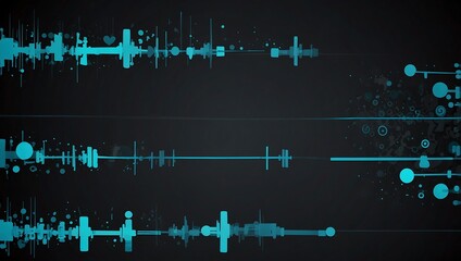 Obraz premium Turquoise Sound Waves: An Abstract Graphic Design Exploration
