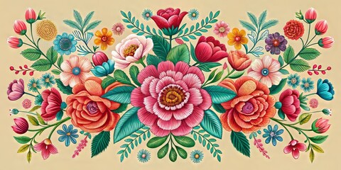 Set of Stylized Ornamental Flowers in Retro Pink - Jacobin Embroidery Design for Vintage Pattern Elements in Portrait Photography Style