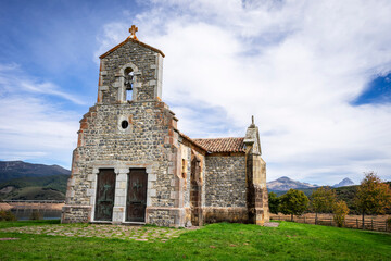 Fototapeta premium Quintanilla hermitage, Riaño, province of León, autonomous community of Castile and León, Cantabrian mountain range, Spain