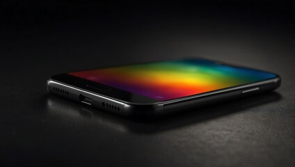 Vibrant Elegance: The Allure of a Sleek Smartphone with Rainbow Gradient Display
