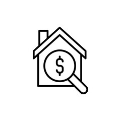 Find house outline icons, minimalist vector illustration ,simple transparent graphic element .Isolated on white background