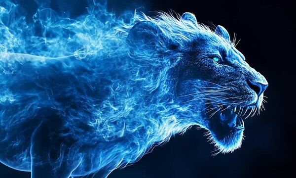 abstract color lion illustration