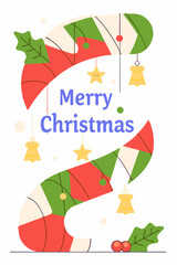 christmas greeting card with christmas tree