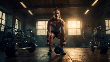 Strength in Focus: A Woman's Determination in the Gym
