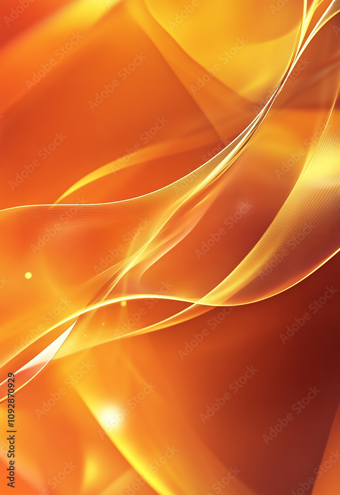 Wall mural a smooth orange abstract background with flowing shapes and light contrasts, creating a bold and liv