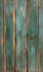 Fototapeta premium Vertical Teal Wooden Planks with Rustic Texture
