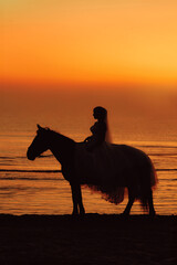 Silhouette einer Reiterin