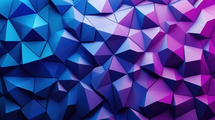 Obraz premium Abstract Purple and Blue Triangular Polygonal 3D Background