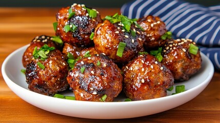 Delicious asian-style meatballs with soy-ginger glaze and sesame kitchen recipe culinary home cooking flavorful experience