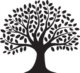 Obraz premium Minimalistic silhouette of a tree