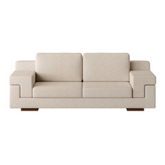 A white couch with two pillows on it