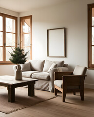 Frames mockup. Interior mockup with house background. Modern interior design. Best room decorating ideas	