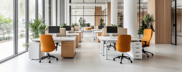 Innovative office design urban location workspace overview sustainable environment modern viewpoint eco-conscious concept