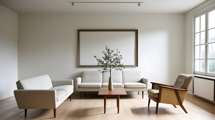 Frames mockup. Interior mockup with house background. Modern interior design. Best room decorating ideas	