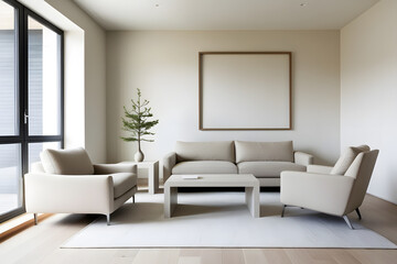 Frames mockup. Interior mockup with house background. Modern interior design. Best room decorating ideas	