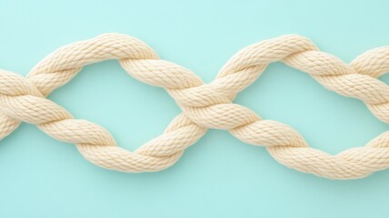 Obraz premium An abstract rope pattern featuring curved, wavelike rope lines intersecting with simple, stylized knots