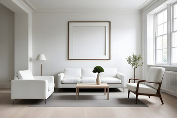 Frames mockup. Interior mockup with house background. Modern interior design. Best room decorating ideas	