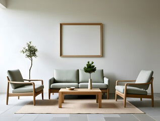 Fototapeta premium Frames mockup. Interior mockup with house background. Modern interior design. Best room decorating ideas 