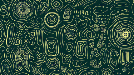 Fototapeta premium Abstract spiral seamless pattern in dark green
