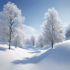 Fototapeta premium A Tranquil Snowy Landscape Awaits You