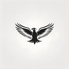Obraz premium Eagle head wings silhouette vector illustrator logo