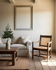 Frames mockup. Interior mockup with house background. Modern interior design. Best room decorating ideas	