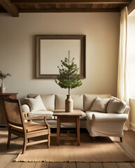 Frames mockup. Interior mockup with house background. Modern interior design. Best room decorating ideas	