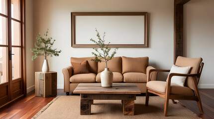 Frames mockup. Interior mockup with house background. Modern interior design. Best room decorating ideas	