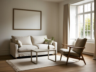 Frames mockup. Interior mockup with house background. Modern interior design. Best room decorating ideas	