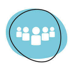 Mitarbeiter Button - Icon in blau und weiß